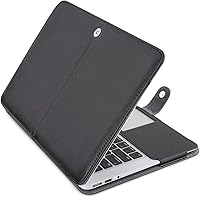 Vista 1 de Mosiso Funda para Laptop estilo libro de cuero sintético para MacBook Air de 13 pulgadas, Negro
