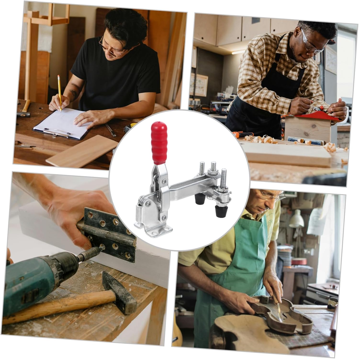 2pcs Vertical Toggle Clamp High Clamping Force Hardware for Woodworking and Welding Tasks Quick Release Mechanism for Efficient Projects