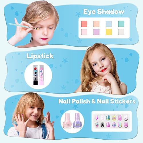 Miniatura 2 de Kit de maquillaje para niños lavable de princesa para niñas juegos de simulación Navidad cumpleaños Halloween regalo para niños de 3 4 5 6 7 8 9 10