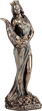 Veronese Design 6 1/8 Inch Fortuna The Greek Goddess of Fortune and Luck Resin Sculpture Cold Cast Bronze Finish