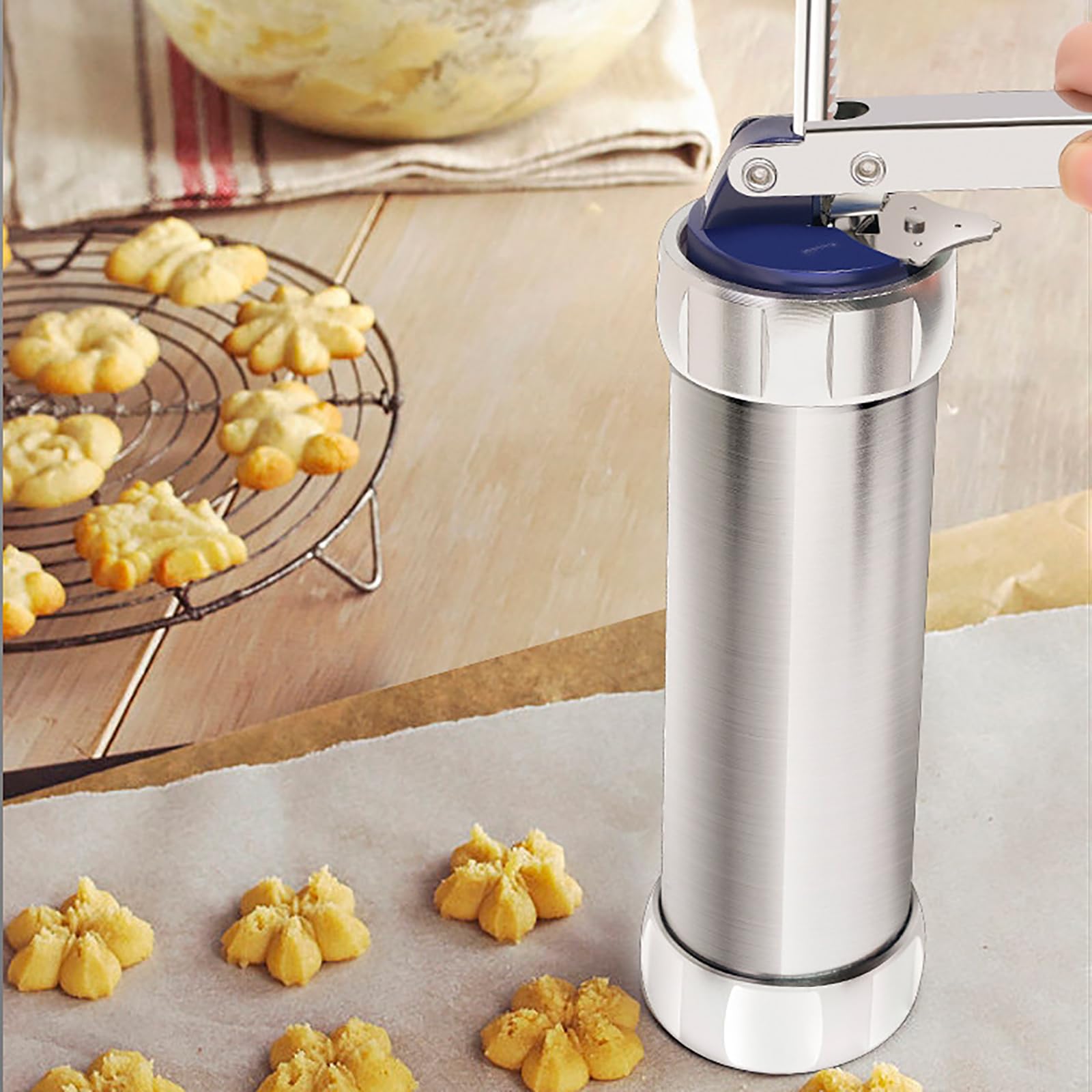 Pistolet do wyciskania ciastek, maszyna do dekorowania ciasteczek, praska do ciastek ze stopu aluminium do domowego samodzielnego pieczenia i dekoracji