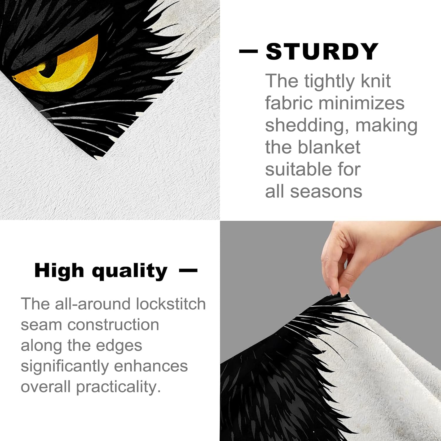 Funny Cat Blanket for Pet Lovers and Adults, Grumpy Humor Cartoon Flannel Blankets, Soft Warm Cozy Throws for Sofa Couch Bed Living Room Bedroom Home Decor 60" x 50"