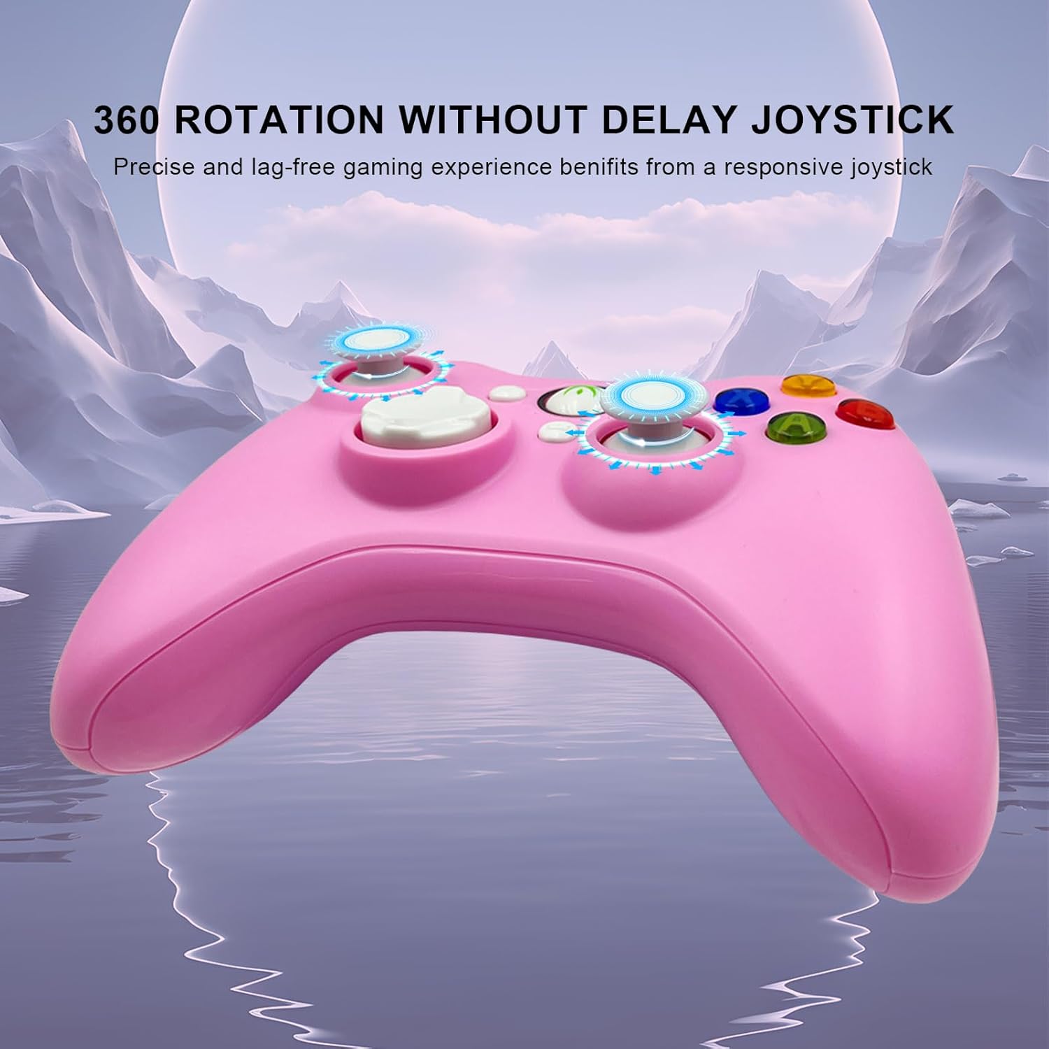 Image showing the 360-degree rotation joysticks of the DYONDER Wired PC Game Controller