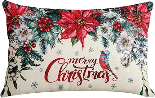 Miniatura 1 de Funda de almohada decorativa de 12 x 20 pulgadas, diseño de plantas de invierno, para decoración del hogar, para sofá