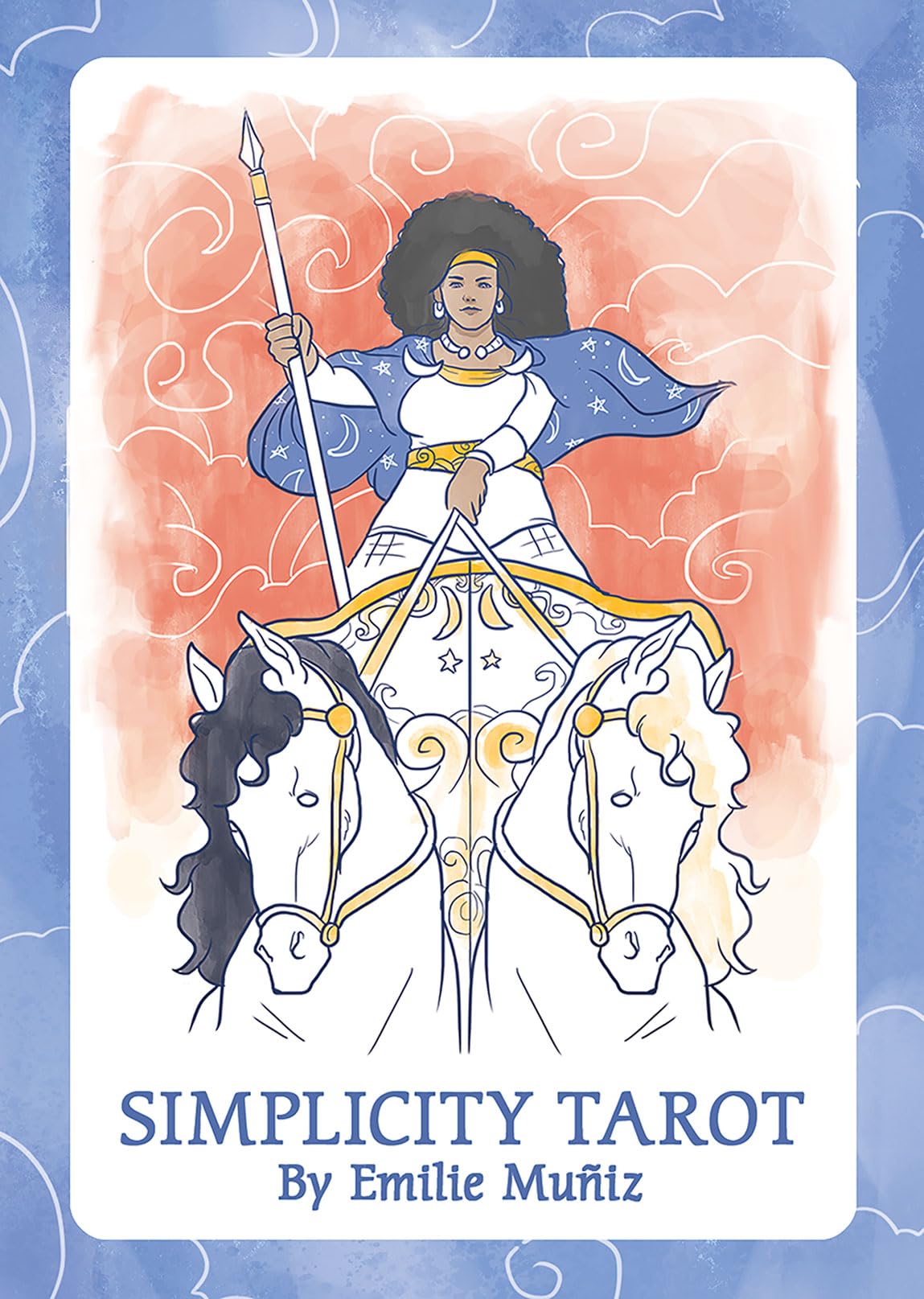 Simplicity Tarot: Beginner-friendly, Diverse Tarot Deck with Gold Edges, Keywords on the Cards, Learn to Read Tarot, Includes Guidebook with Instructions and Card Meanings