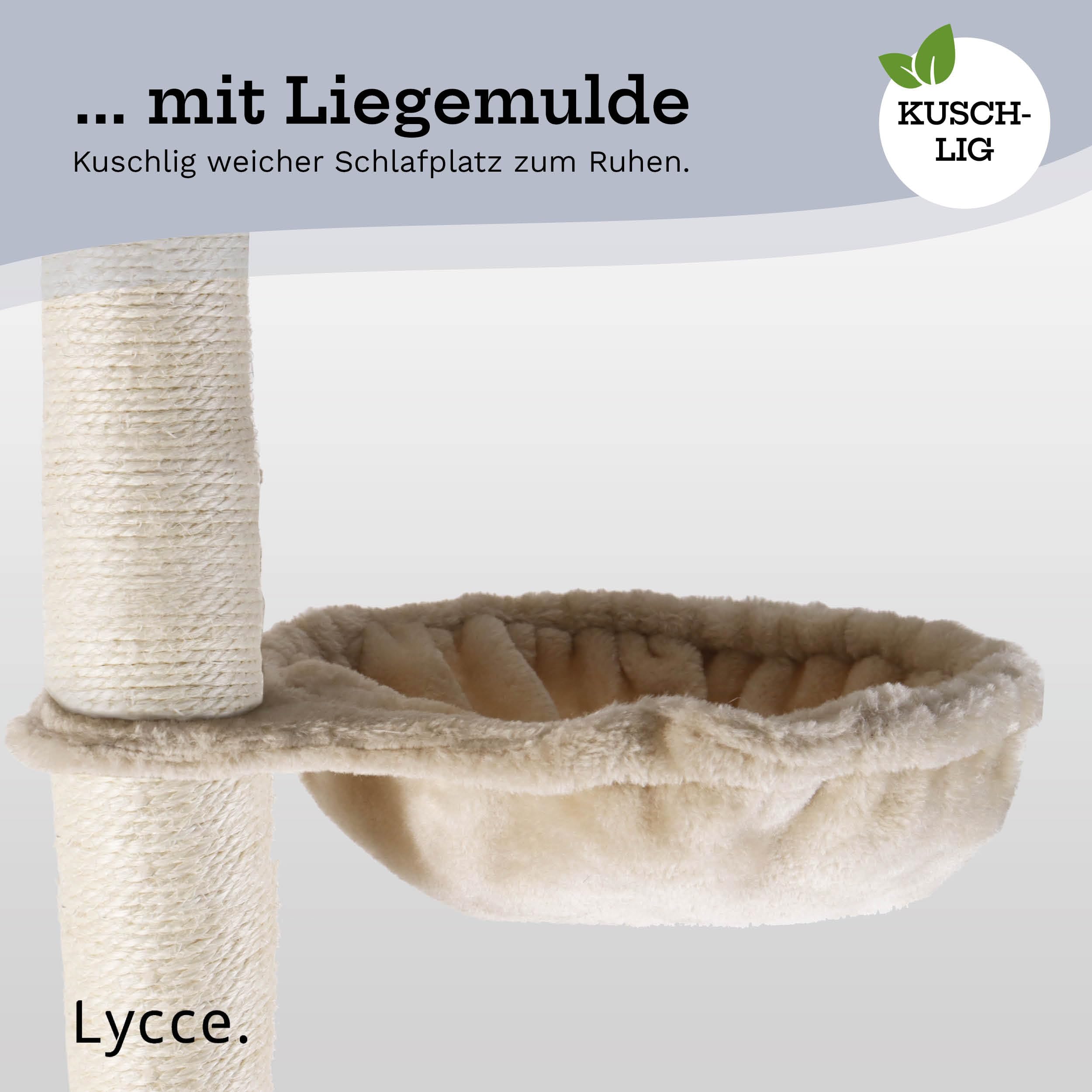 Lycce Katzenbaum Tower Kratzbaum deckenhoch Sisal Plüsch beige 230-260cm