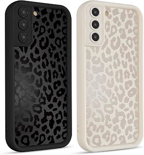 Kueqeay 2 Stück Hülle für Samsung Galaxy S21 FE 5G 6,4", Handyhülle mit Aesthetic Muster Design Matte Schutzhülle,Ultra Weich Silikon Dünn TPU Case Stoßfest Kratzfest Bumper Cover, Leopard 2