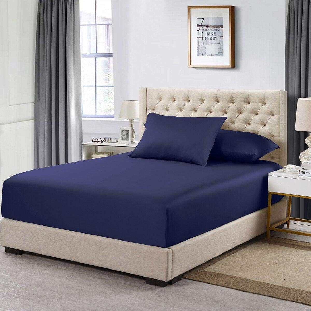 Top Split King Fitted Sheet Only – 600 Thread Count 100% Cotton, 32” Top Split for Adjustable Beds, Deep Pocket Fits Up to 15”, Soft Hotel Style Bedding, Solid White