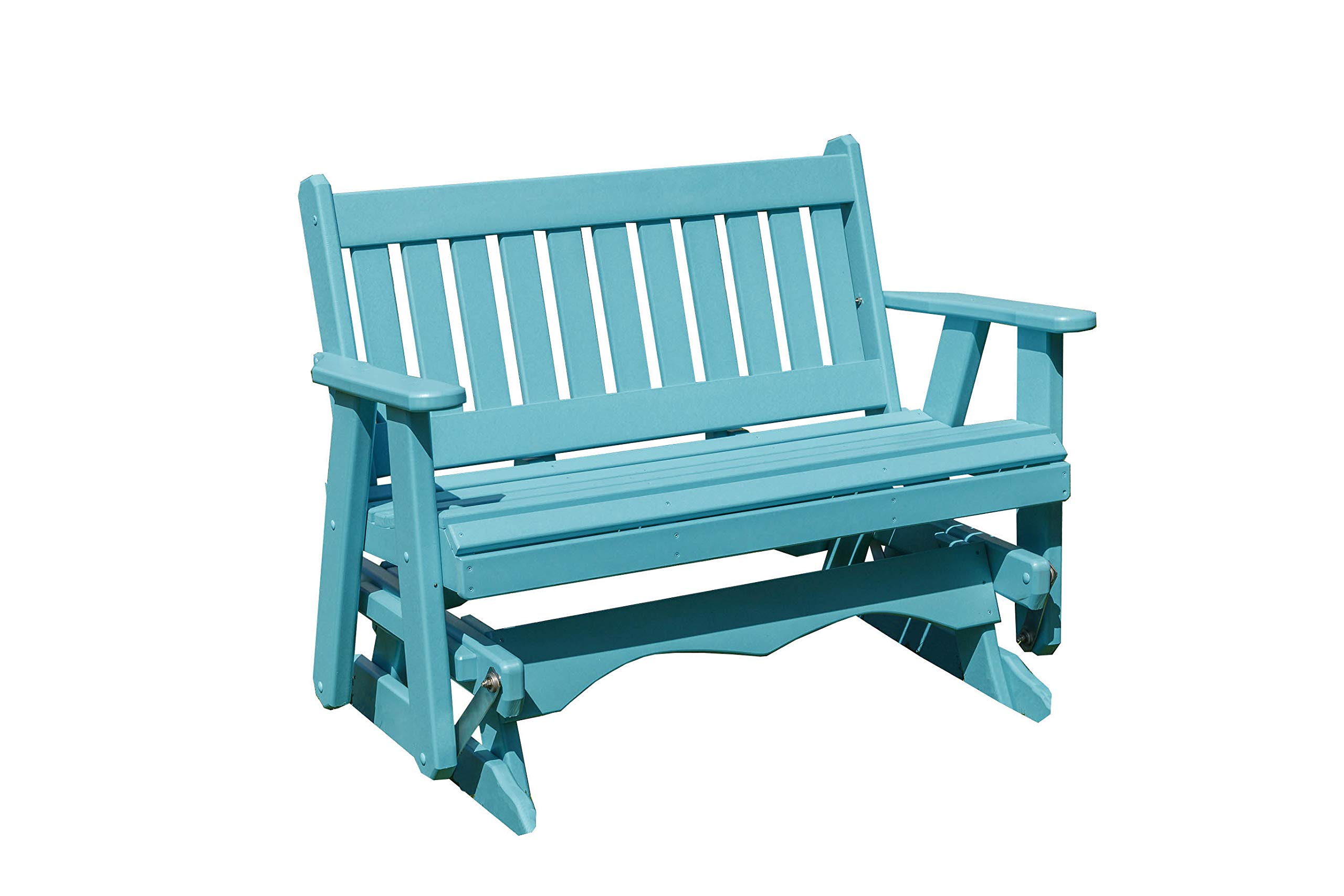 Amish Craftsmanship Made in USA 3-Person 5FT Plastic Poly Lumber Wood Glider Premium Colors HDPE with No wood fibers Memorial Patio Porch Glider