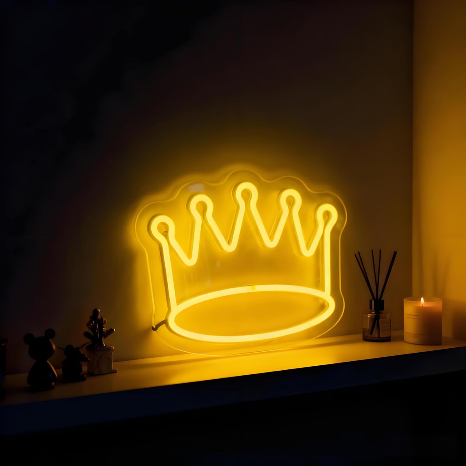 Crown Neon Sign for Wall Decor Royal Light Up Business Led Sign Birthday Party Gift Led Decorative Night Signs Room Decorations Christmas Party Gift for Friend Family Girls Boys Home Bedroom - Image 4