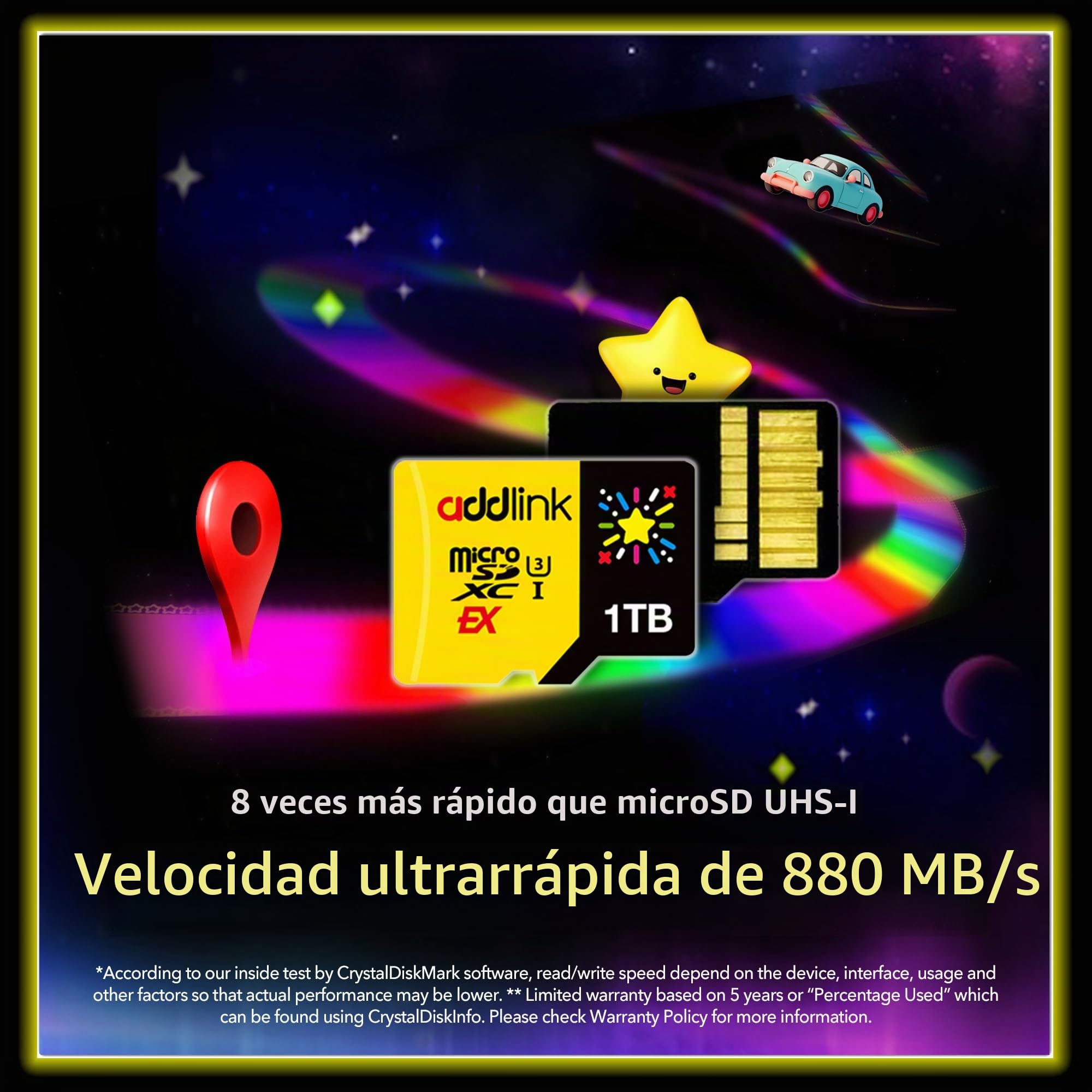 addlink Tarjeta microSD Express para juegos de 1 TB para Nintendo Switch 2, velocidad de hasta R/W 880/750 MB/s MicroSDXC Express Memory, ROG Ally, Steam Deck, cámara UHS-I, C10, U3, V30, Full HD 4K