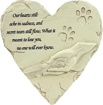 Pet Memorial Stone, Loss of Dog Sympathy Gift, Cat & Dog Passing Away Gift, Pet Loss Sympathy Gifts, Garden Stone for Pet Remembrance, Grave Marker Headstones for Dogs CatsYellow