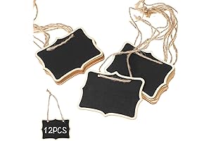 Mini Chalkboard Tags with String: 12-Pack Small Blackboard Signs for Parties, Buffet...