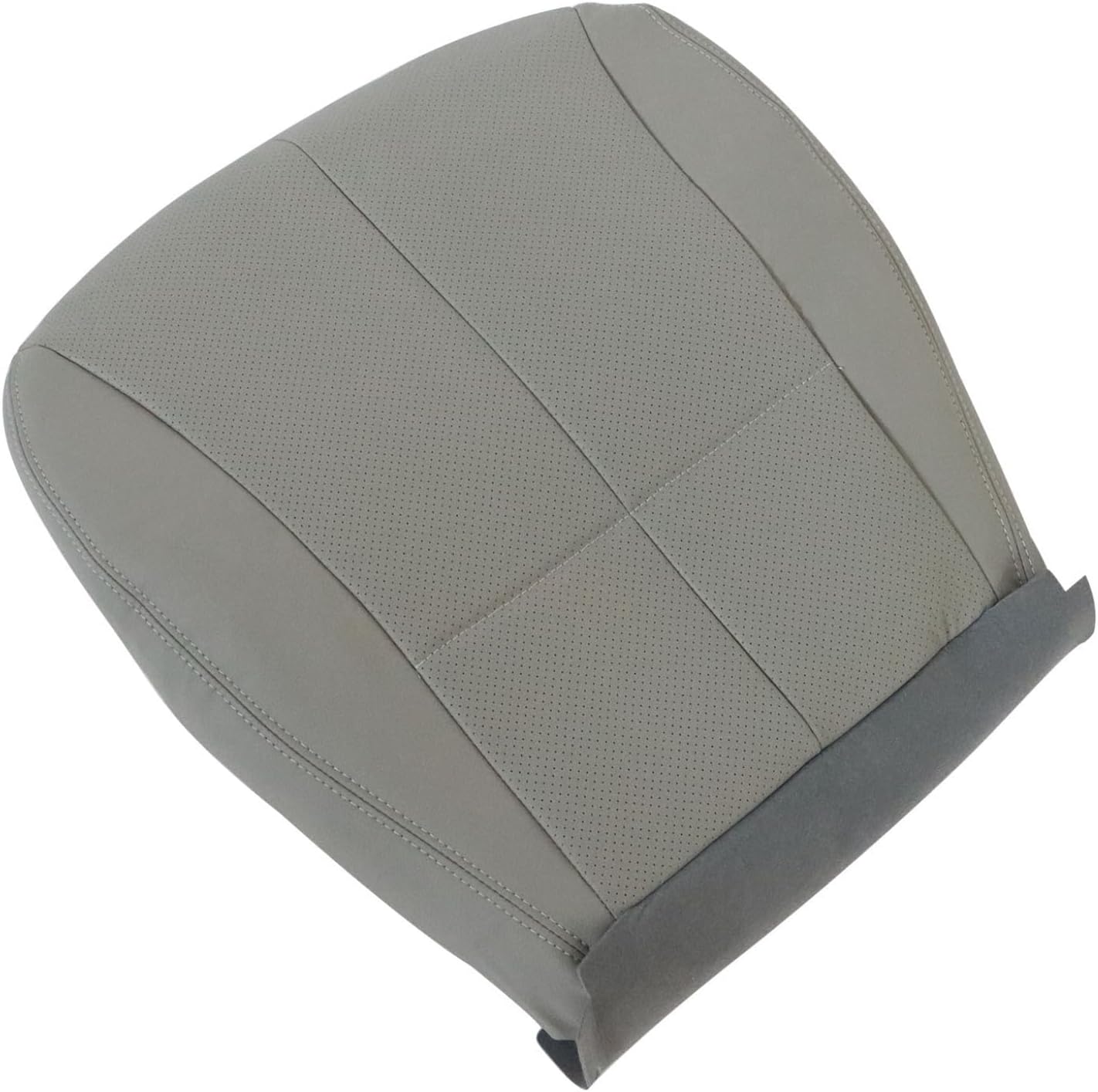 NLQR Gray Perforated Front Driver and Passenger Bottom Replacement Microfiber Leather Seat Covers Compatible with Subaru Forester 2009 2010 2011 2012 2013