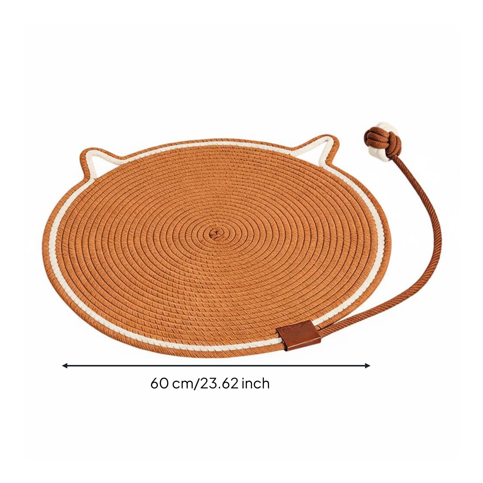 Kratzmatte Katze Kratzbrett Kratzpad Schlafmatte Liegefläche aus Baumwoll Leinen Doppelnutzung Kratzen Und Schlafen Ruheflaeche Weich Einfache Pflege, Brown, 60CM
