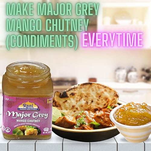 Miniatura 5 de Rani Major Chutney de mango gris (preservación india) Tarro de vidrio de 12.3 onzas (12.35oz), listo para comer, vegano  Sin gluten, totalmente