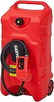 PeacefulHues 16 Gallon Portable Fuel Caddy with Manual Pump, 10FT Hose & Casters - Heavy-Duty Leak-Proof Gas Tank for Tractors, Boats, Lawnmowers