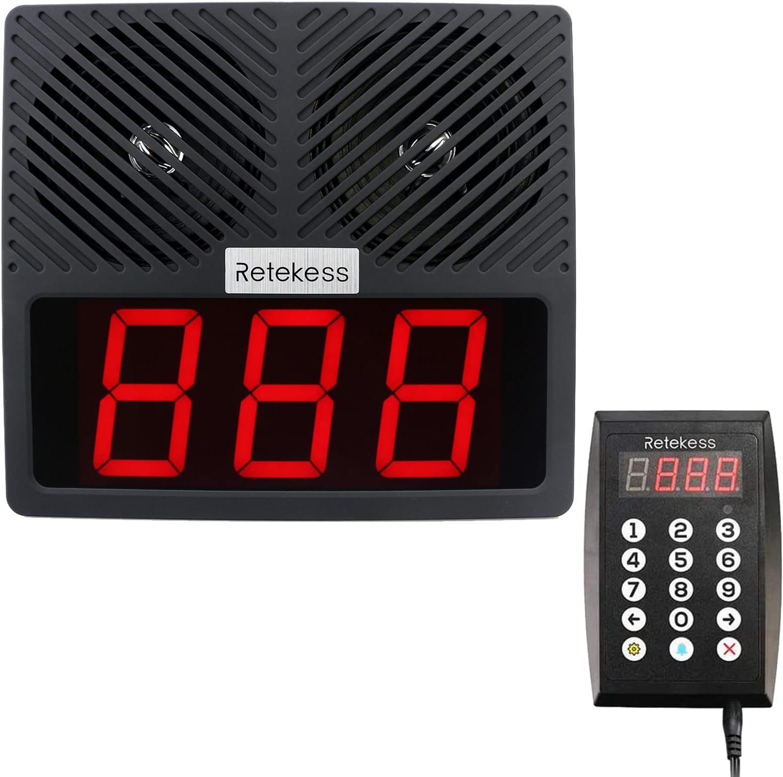 TD101 Wireless Speaker System Wireless Calling System Pager 8 Voice Broadcast Modes Call Host Take A Number Speaker for Restaurant Hospital
