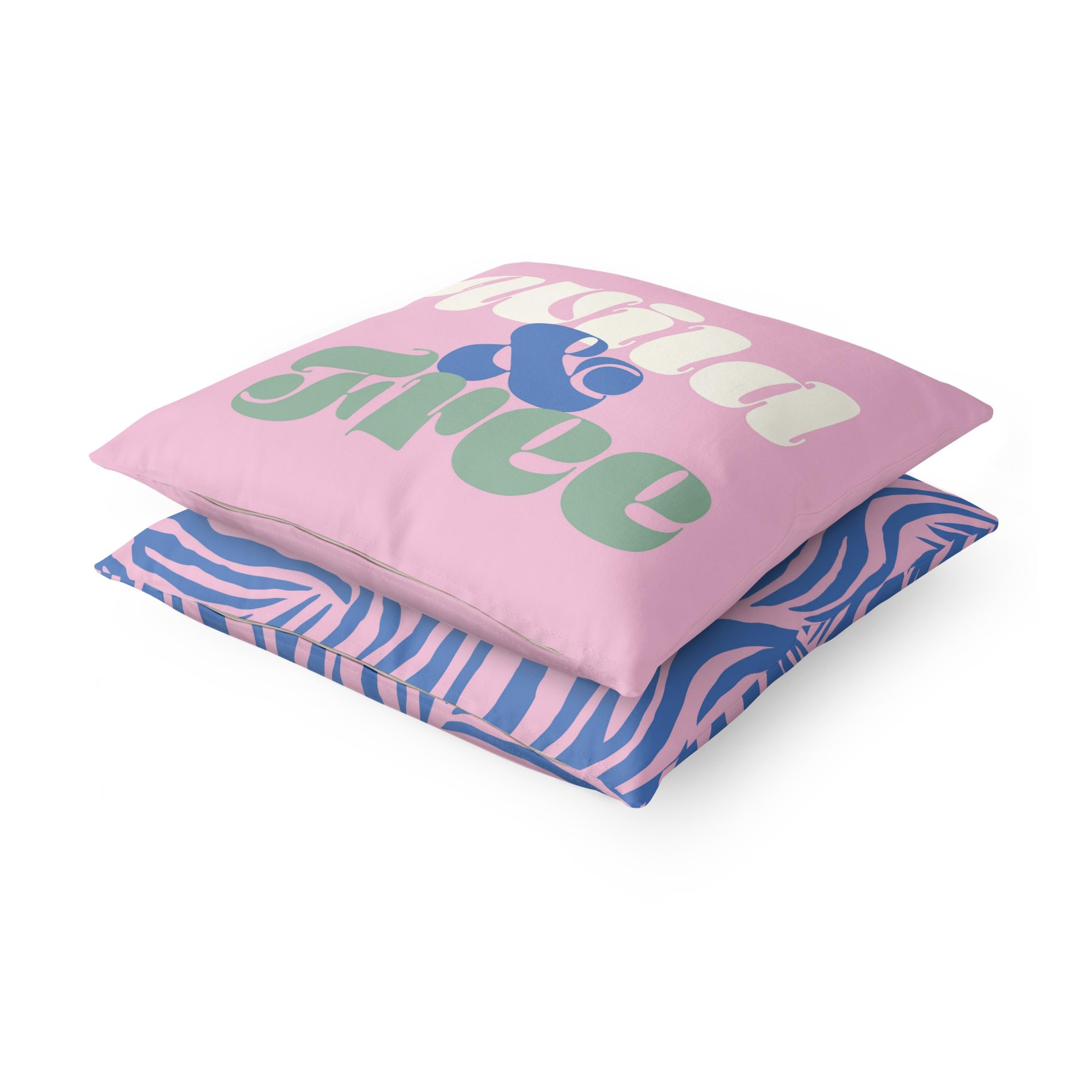 Deko Kissenhülle 2er Set draußen/Outdoor waschbar Sprüche ohne Füllung Zierkissen - Made in Germany - Design Bezug rosa Sofakissen Pop Art Outdoor Sofa Bett 1240
