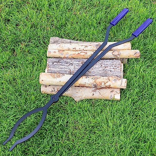40" Heavy Duty Fire Tongs Firewood Grabber Tool With Scissor Shape Serrated, Log Claw Tongs For Bonfire Campfire Fire Pit Outdoor Indoor Log Grabber Tongs Rustproof Safely Moves Firewood #TOP1