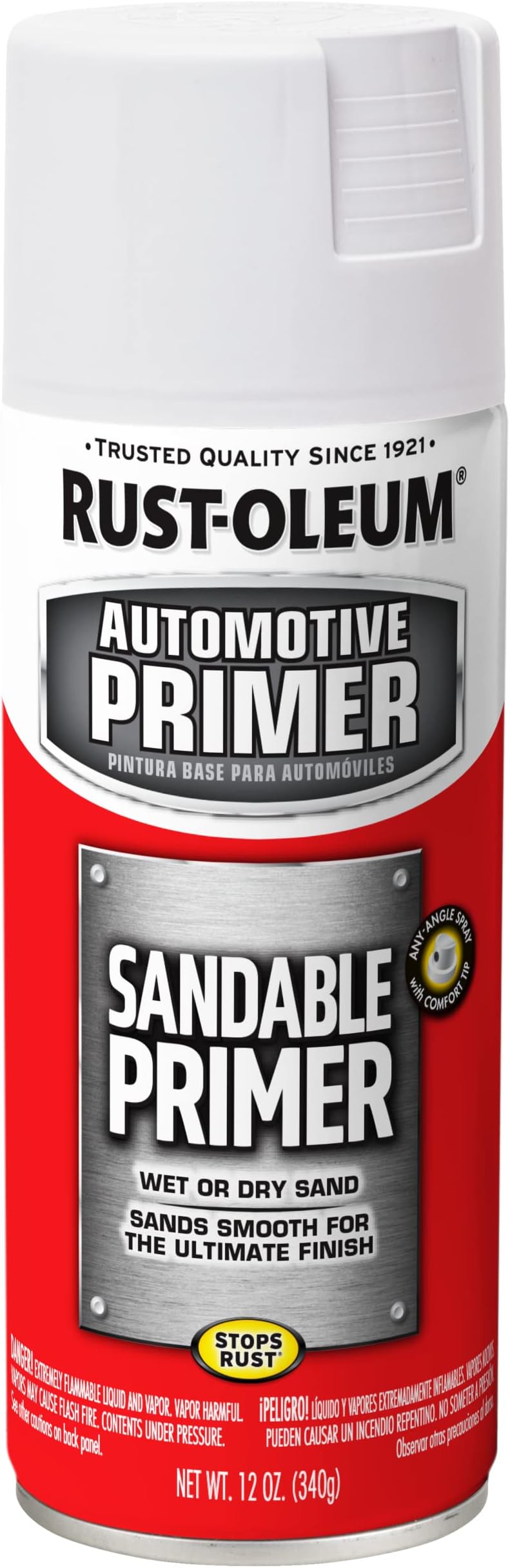 260737 Automotive Sandable Primer Spray, 12 oz, White