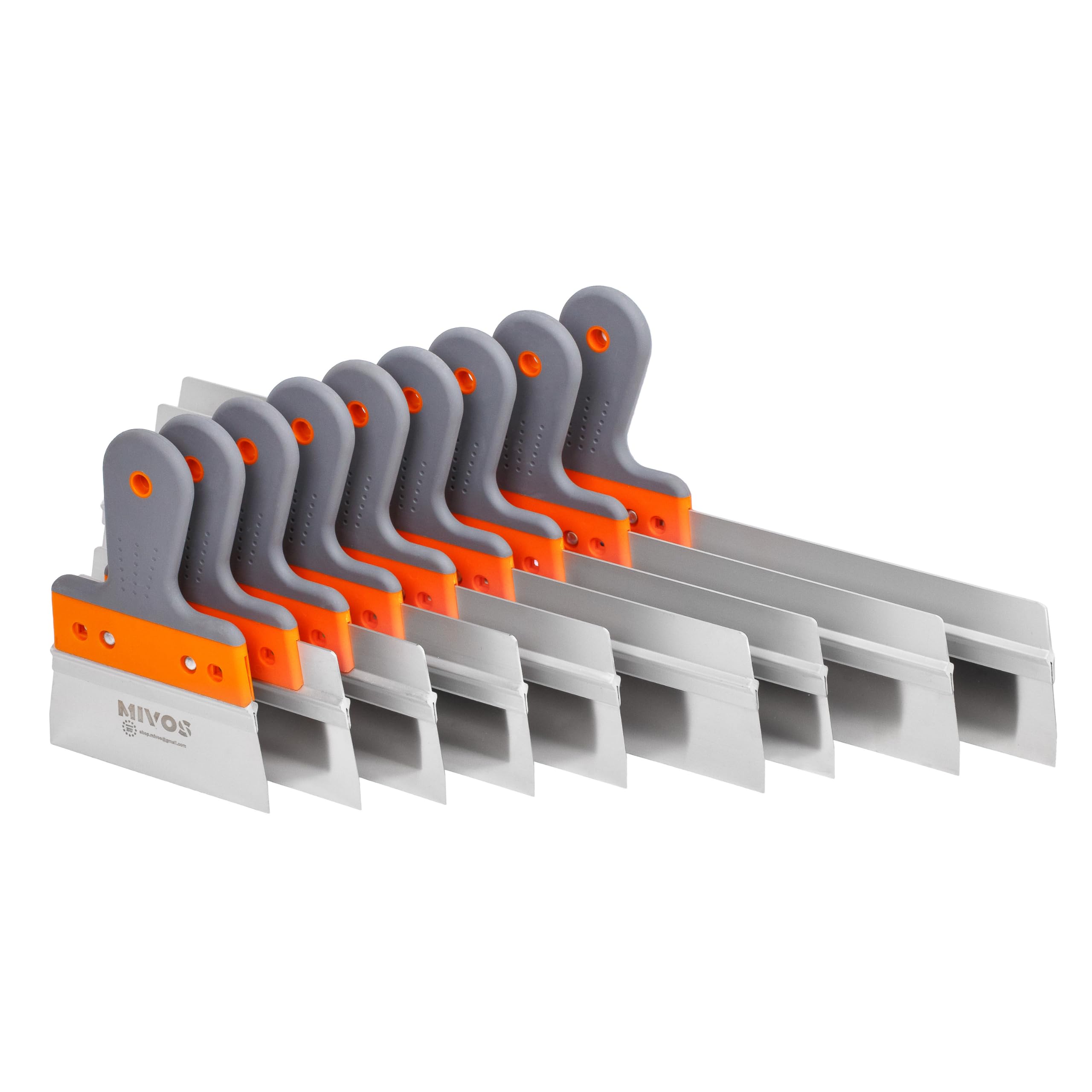 Mivos Couteau à Enduire de Façade Professionnel avec Lame Large en INOX 600 x 60 mm - Couteau à Mastic pour Lisser les Grandes Surfaces - Spatule de Façade avec Soft Poignée - Made in EU