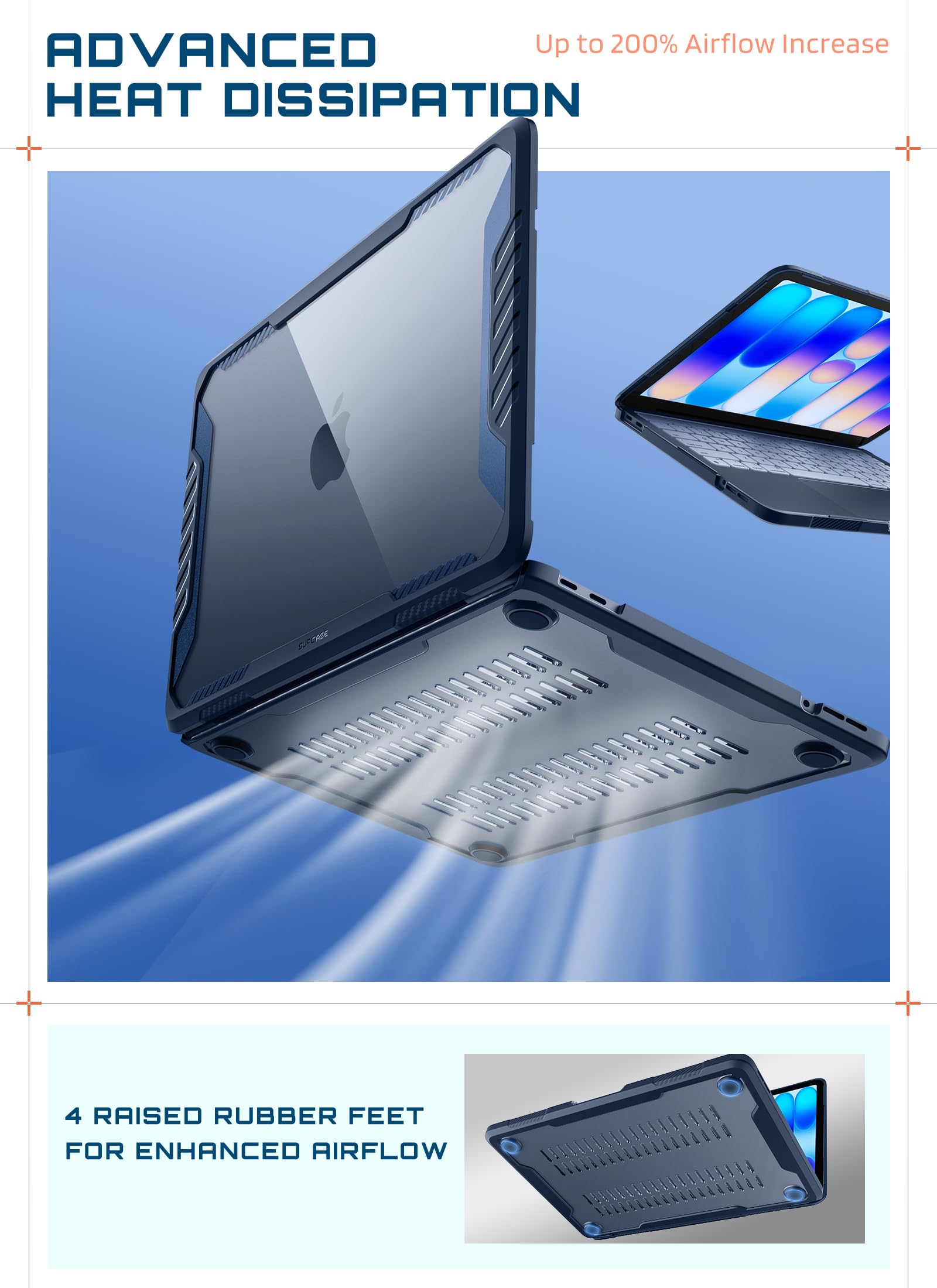 SUPCASE Custodia per MacBook Neo 13 pollici 2026, modello A3404 (chip A18 Pro), protezione rigida robusta [qualità militare] (Unicorn Beetle) trasparente antigraffio cover per MacBook Neo 13 (indoco)