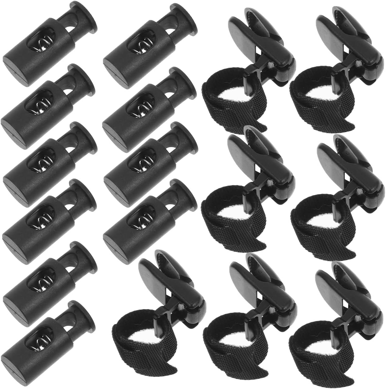 Amosfun Garden Flagpole Accessories 20 Pcs Windproof Tiger Clips and Elastic Stoppers for Secure Outdoor Flagpole Stability in Gardens and Patios