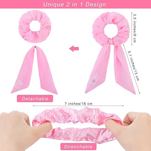 Miniatura 3 de Hiwooii Paquete de 15 coleteros de cabello con luz LED, bandas de cabello brillantes, bufanda, lazos para el cabello, lazos de cola de caballo, 3