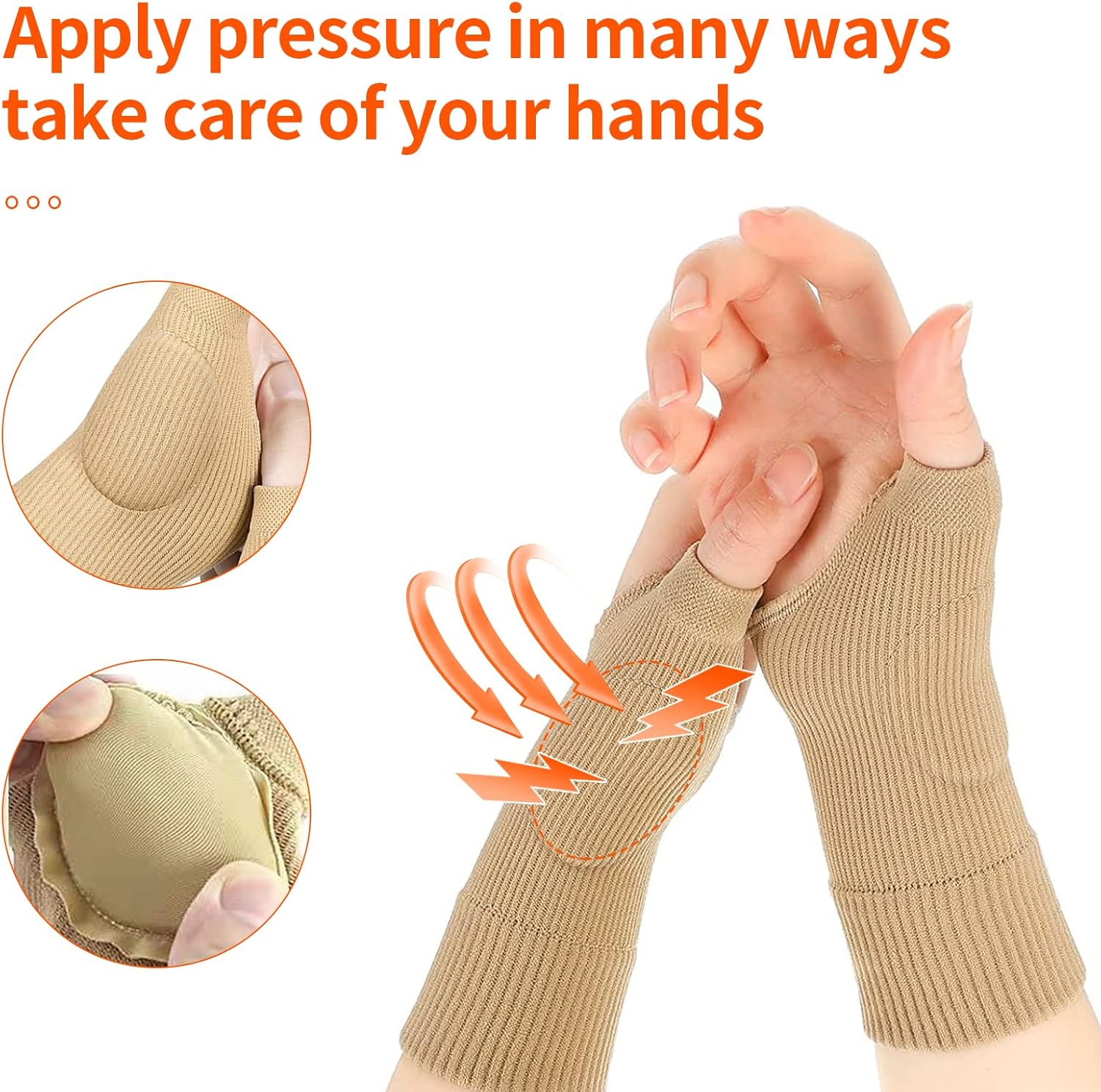 2 Pairs Arthritis Wrist Support Hand Thumb Splint Compression Protect