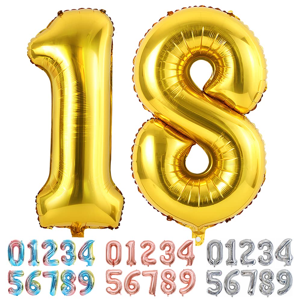 Foil Globo Número 5 Azul 40" (101cm), Inflable Helio o aire, Gigante Numeros 0-9, 10-19, 20-29, 30-100, Grande Globos Decoración para La Boda Aniversario y Cumpleaños Fiestas — view 86