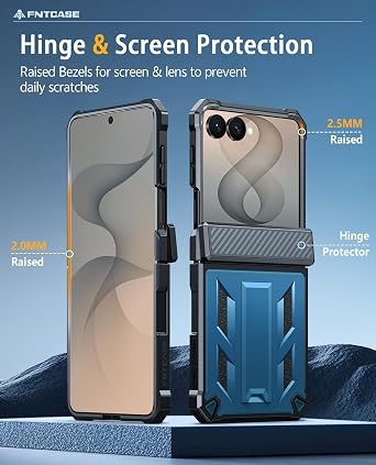FNTCASE for Samsung Galaxy Z Flip 8 Case with Belt Clip Holster Kickstand | Hinge Protection, Screen Protector, 20FT Military Grade Drop Proof Heavy Duty Rugged Shockproof Protective Phone Cover