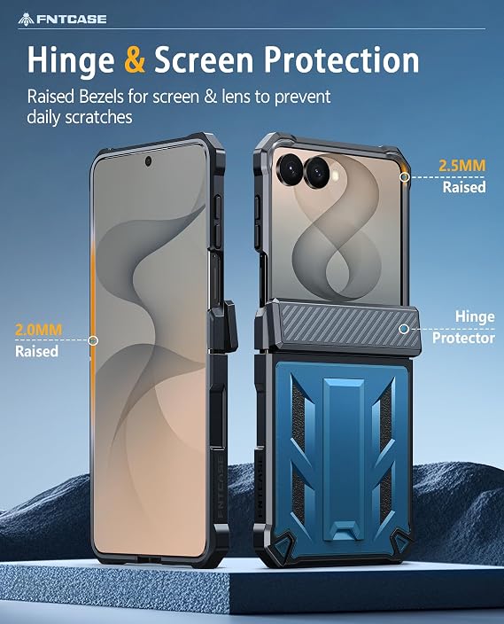FNTCASE for Samsung Galaxy Z Flip 8 Case with Belt Clip Holster Kickstand | Hinge Protection, Screen Protector, 20FT Military Grade Drop Proof Heavy Duty Rugged Shockproof Protective Phone Cover