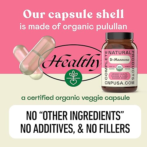 Miniatura 7 de Complete Natural Products Cápsulas Orgánicas de D-Manosa - Píldoras Puras de D-Manosa 100 Unidades para ITU, Vejiga y Salud del Tracto Urinario