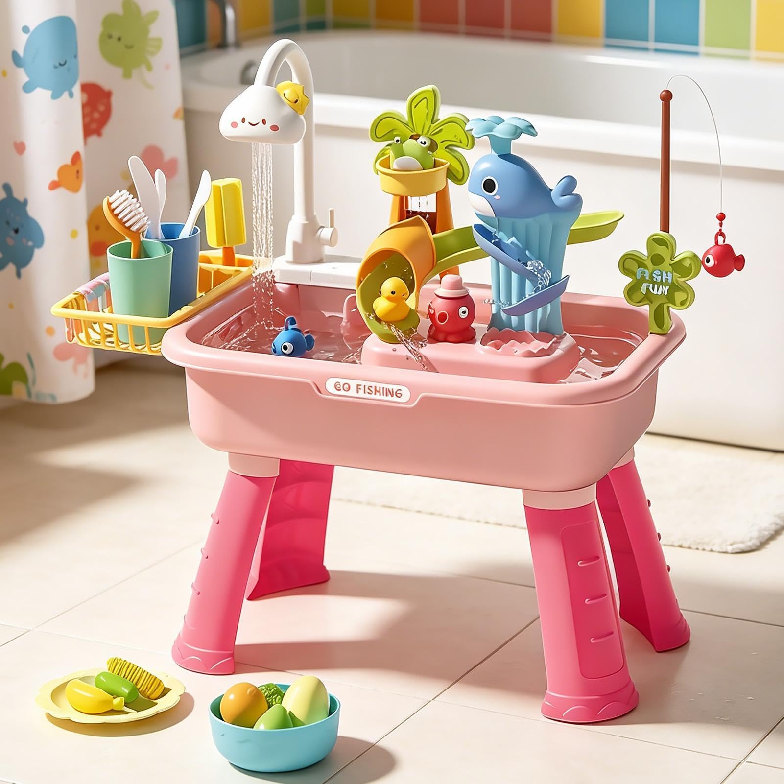 Tavolo da per bambini con pompa, giocattoli sensoriali divertenti | Tavolo da biliardo per bambini, giocattolo per ragazze, per interni ed esterni, giardino, cortile, terrazza, prato, asilo