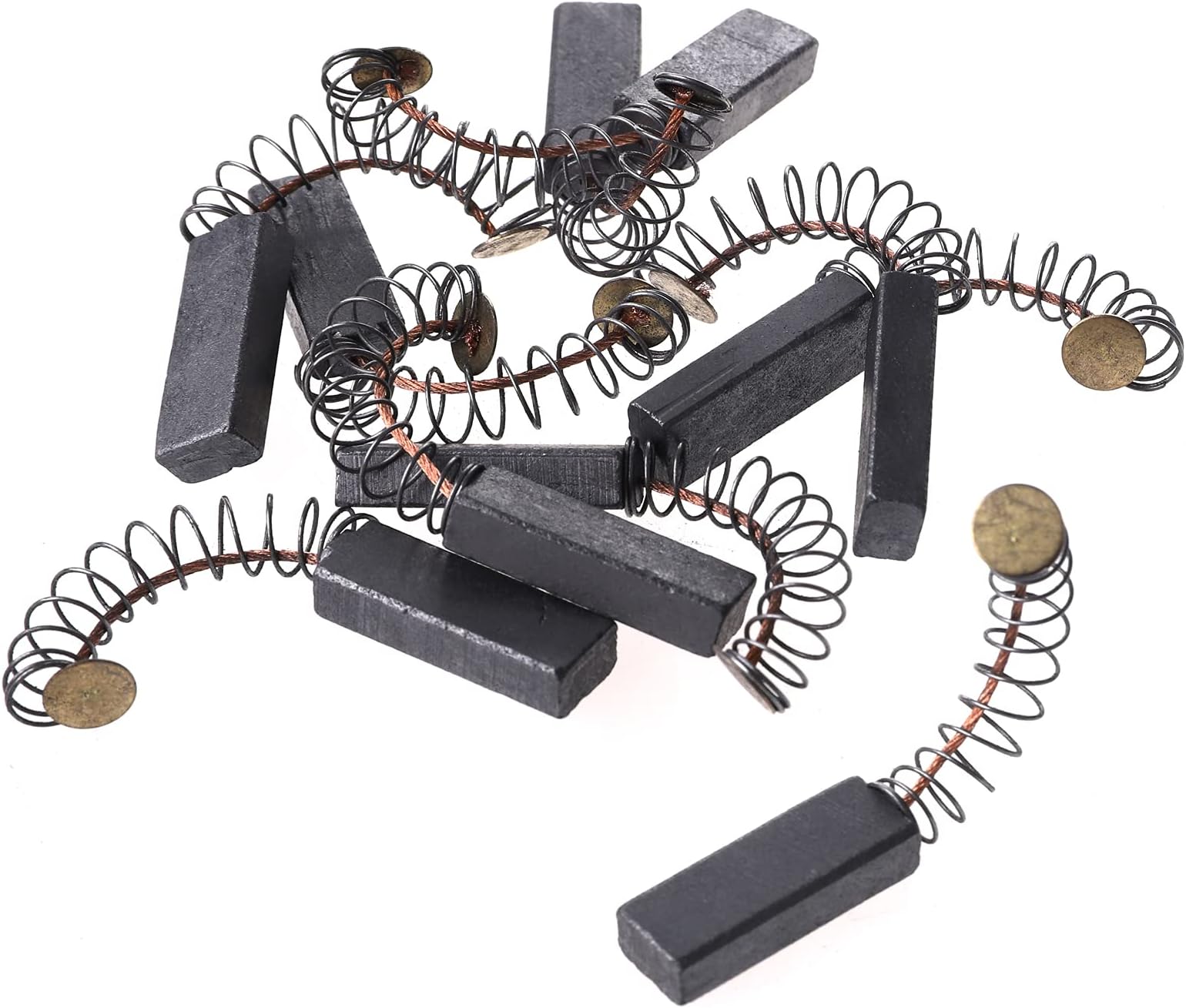 TOPPROS 10 Pcs Carbon Brushes with Wire Leads and Brush Springs Attached 28 mm x 10 mm x 6 mm for Generic Electric Motor