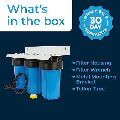 Miniatura 7 de SpiroPure Triple 10" carcasa del filtro de agua 3 etapas BB tres viviendas