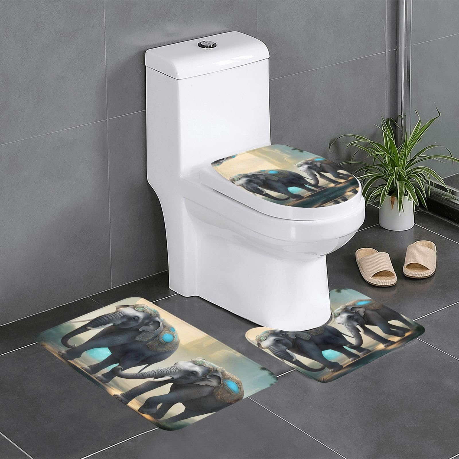 Tapis de salle de bain antidérapants éléphant pour une sécurité maximale