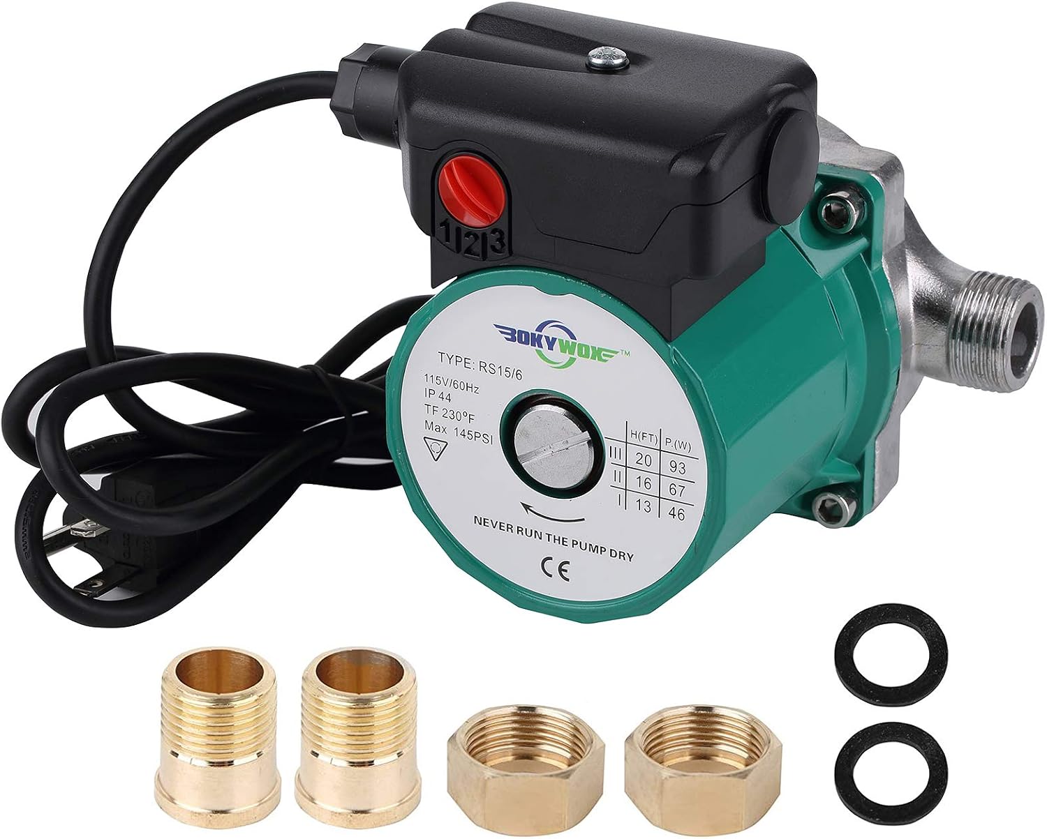 RS15-6SG Hot Water Circulation Pump+3/4'' Female*1/2'' NPT Male Brass Connector