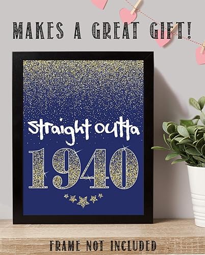 Miniatura 3 de Straight Outta 1940 Print - Great for Birthday Decorations, Class High School Reunion Decor, Party Banner Art Poster, Birthday Party Cool Gifts,