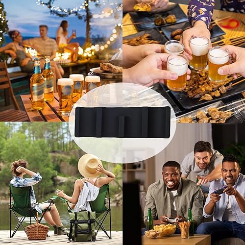 Vista 4 de Paquete de 2 soportes plegables de silicona para botellas de vino, tapete apilable para latas de cerveza, estante para latas de soda