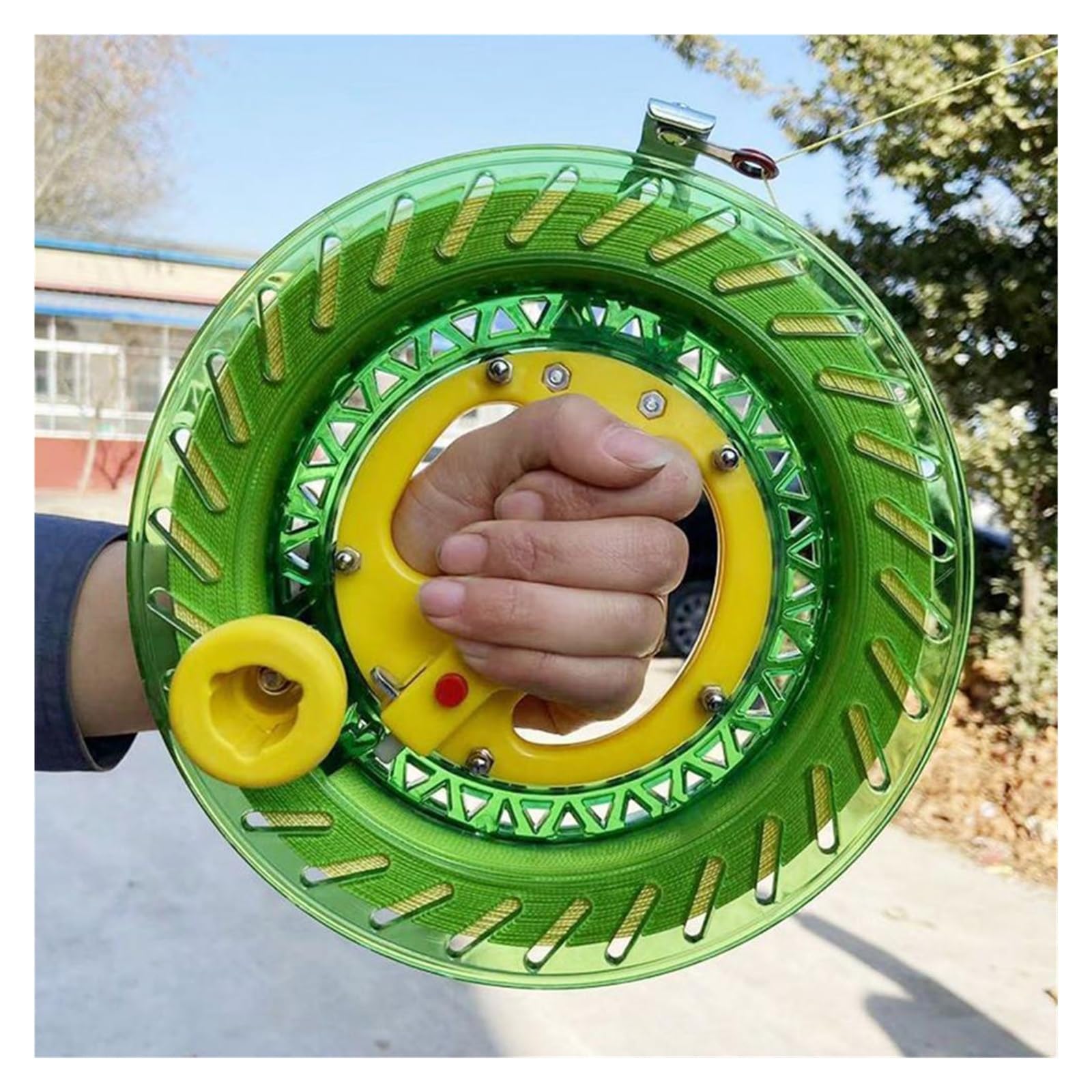 Accessoires pour cerf-volant verrouillable, outil à roulement à billes rotatif lisse, enrouleur de roue à poignée manuelle, accessoires d'extérieur pour cerf-volant (couleur : blanc, taille : 26 cm
