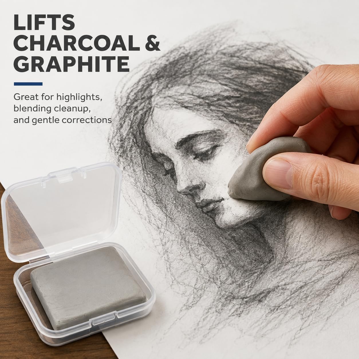 6-Pack Kneaded Erasers，Gray Art Erasers