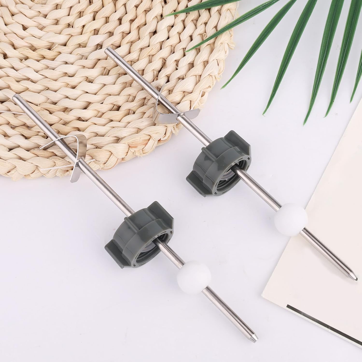 2pcs Bathroom Sink Stopper Replacement, Lavatory Pop up Center Piece Assembly with Pivot Rod Compatible with Price Pfister & Other Popular Brands for Models PS2673 PS469 PSB327 (Gray)