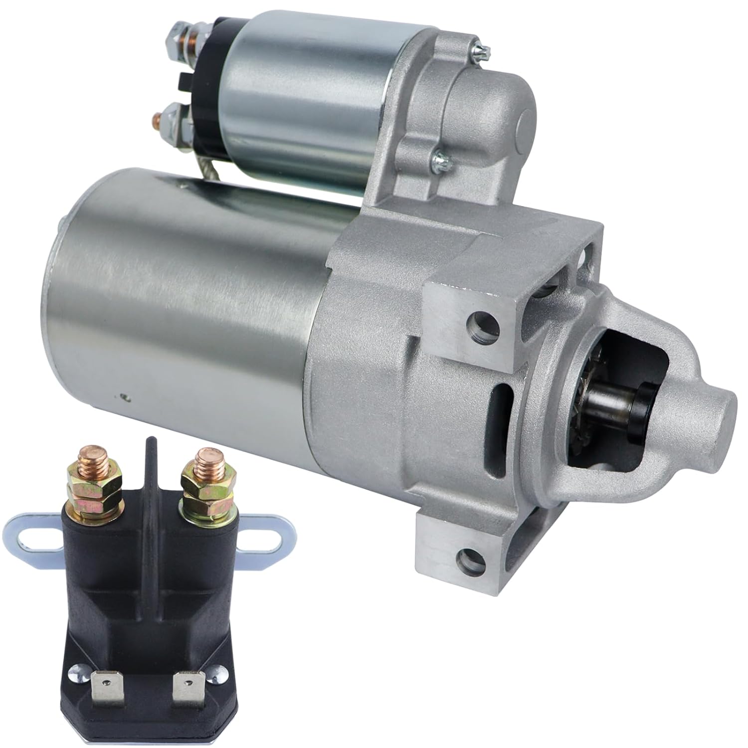 Starter and Relay Replacement for Kohler Engine, for John Deere L130, 2509808 2509809 2509811 41012414