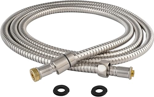 Hibbent Manguera de ducha totalmente metálica, manguera de ducha de baño extra larga de acero inoxidable de 90 pulgadas, extensión de manguera de