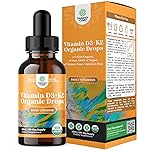 Natures Craft Liquid Vitamin D3 with K2 for Adults - Organic Drops 2000IU per Serving Vegan Bone Muscle Heart & Immune Support MCT Oil Enhanced Absorption