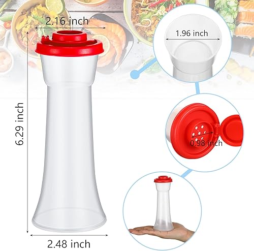 Miniatura 2 de Lounsweer Juego de 4 saleros y pimenteros de plástico con tapa a prueba de humedad para el hogar, cocina, restaurante, aire libre, campamento,