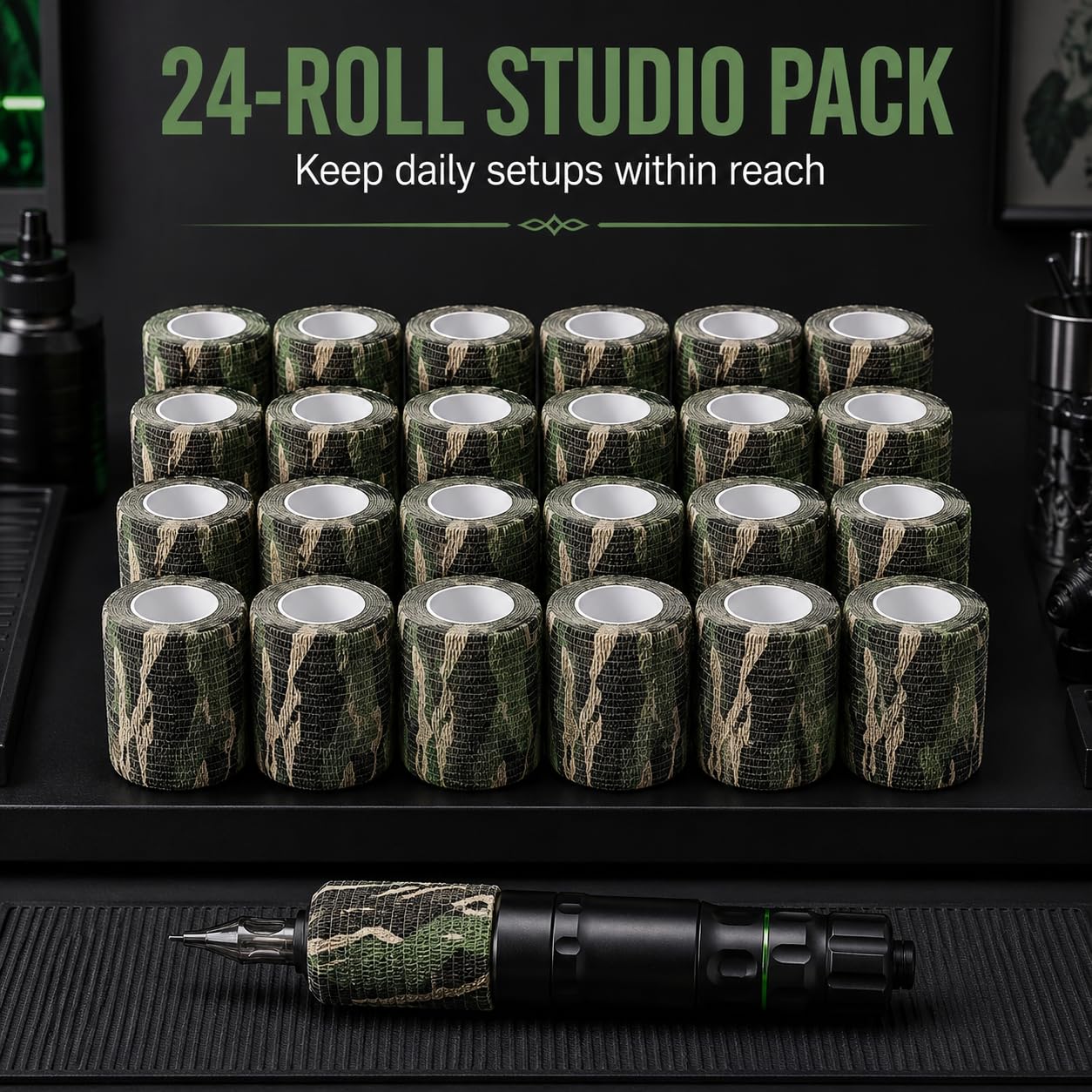 Camo Tattoo Grip Tape Self-Adherent Wrap 24 Rolls