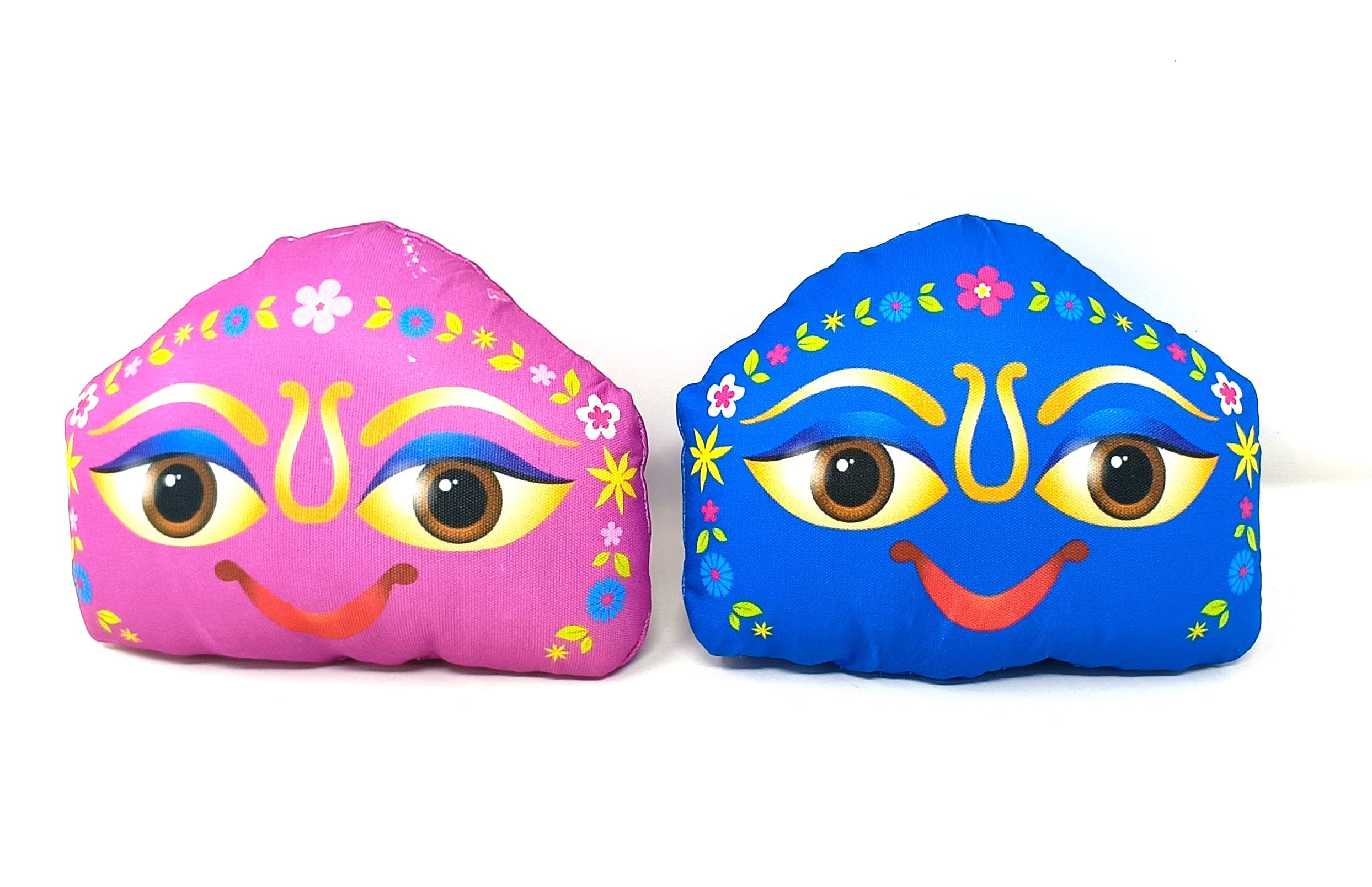 Goverdhan Parvat Soft Toys, Sacred Mountain Story Telling, Pink and Blue Decorative and Religious Educational Set for Kids, 2 Pieces-image-45